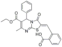 (Z)-2-((6-(ETHOXYCARBONYL)-7-METHYL-3-OXO-5-PHENYL-3H-THIAZOLO[3,2-A]PYRIMIDIN-2(5H)-YLIDENE)METHYL)BENZOIC ACID Struktur