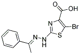 5-BROMO-2-[(2E)-2-(1-PHENYLETHYLIDENE)HYDRAZINO]-1,3-THIAZOLE-4-CARBOXYLIC ACID Struktur