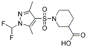 1-(1-DIFLUOROMETHYL-3,5-DIMETHYL-1 H-PYRAZOLE-4-SULFONYL)-PIPERIDINE-3-CARBOXYLIC ACID Struktur