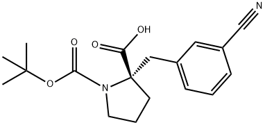 BOC-(S)-ALPHA-(3-CYANO-BENZYL)-PROLINE Struktur