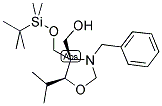 (4S,5S)-N-BENZYL-4-(T-BUTYLDIMETHYLSILYLOXYMETHYL)-4-HYDROXYMETHYL-5-ISOPROPYLOXAZOLIDINE Struktur