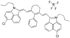 1-BUTYL-2-[(E)-2-(3-((E)-2-[1-BUTYL-6-CHLOROBENZO[CD]INDOL-2(1H)-YLIDENE]ETHYLIDENE)-2-PHENYL-1-CYCLOHEXEN-1-YL)ETHENYL]-6-CHLOROBENZO[CD]INDOLIUM TETRAFLUOROBORATE Struktur