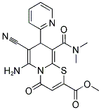 METHYL 6-AMINO-7-CYANO-9-[(DIMETHYLAMINO)CARBONYL]-4-OXO-8-PYRIDIN-2-YL-4H,8H-PYRIDO[2,1-B][1,3]THIAZINE-2-CARBOXYLATE Struktur