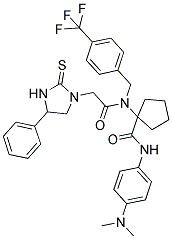 N-(4-(DIMETHYLAMINO)PHENYL)-1-(2-(4-PHENYL-2-THIOXOIMIDAZOLIDIN-1-YL)-N-(4-(TRIFLUOROMETHYL)BENZYL)ACETAMIDO)CYCLOPENTANECARBOXAMIDE Struktur