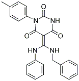 5-[(Z)-ANILINO(BENZYLAMINO)METHYLIDENE]-1-(4-METHYLPHENYL)-2,4,6(1H,3H)-PYRIMIDINETRIONE Struktur