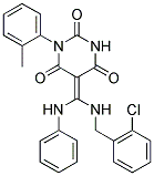 5-{(Z)-ANILINO[(2-CHLOROBENZYL)AMINO]METHYLIDENE}-1-(2-METHYLPHENYL)-2,4,6(1H,3H)-PYRIMIDINETRIONE Struktur