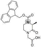 (3S)-4-FMOC-1-CARBOXYMETHYL-3-METHYL-PIPERAZIN-2-ONE Struktur