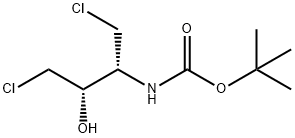 2R-(T-BOC)AMINO-1,4-DICHLORO-3S-HYDROXYBUTANE Struktur