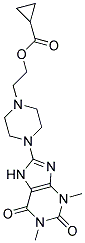 2-[4-(1,3-DIMETHYL-2,6-DIOXO-2,3,6,7-TETRAHYDRO-1H-PURIN-8-YL)PIPERAZIN-1-YL]ETHYL CYCLOPROPANECARBOXYLATE Struktur