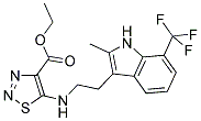 ETHYL 5-({2-[2-METHYL-7-(TRIFLUOROMETHYL)-1H-INDOL-3-YL]ETHYL}AMINO)-1,2,3-THIADIAZOLE-4-CARBOXYLATE Struktur