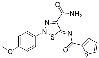 (5Z)-2-(4-METHOXYPHENYL)-5-[(THIEN-2-YLCARBONYL)IMINO]-2,5-DIHYDRO-1,2,3-THIADIAZOLE-4-CARBOXAMIDE Struktur