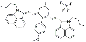 1-BUTYL-2-((E)-2-[3-((E)-2-[1-BUTYLBENZO[CD]INDOL-2(1H)-YLIDENE]ETHYLIDENE)-2-(4-METHOXYPHENYL)-5-METHYL-1-CYCLOHEXEN-1-YL]ETHENYL)BENZO[CD]INDOLIUM TETRAFLUOROBORATE Struktur