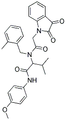 2-(2-(2,3-DIOXOINDOLIN-1-YL)-N-(2-METHYLBENZYL)ACETAMIDO)-N-(4-METHOXYPHENYL)-3-METHYLBUTANAMIDE Struktur