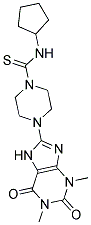 N-CYCLOPENTYL-4-(1,3-DIMETHYL-2,6-DIOXO-2,3,6,7-TETRAHYDRO-1H-PURIN-8-YL)PIPERAZINE-1-CARBOTHIOAMIDE Struktur