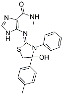 5-{[(2Z)-4-HYDROXY-4-(4-METHYLPHENYL)-3-PHENYL-1,3-THIAZOLIDIN-2-YLIDENE]AMINO}-N-METHYL-1H-IMIDAZOLE-4-CARBOXAMIDE Struktur