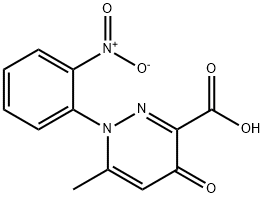 6-METHYL-1-(2-NITROPHENYL)-4-OXO-1,4-DIHYDROPYRIDAZINE-3-CARBOXYLIC ACID Struktur