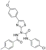 N-(4-CHLOROPHENYL)-1-[4-(4-METHOXYPHENYL)-1,3-THIAZOL-2-YL]-2-(4-METHYLBENZOYL)-1-HYDRAZINECARBOXAMIDE Struktur