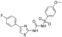 N-({[4-(4-FLUOROPHENYL)-1,3-THIAZOL-2-YL]AMINO}CARBONYL)-4-METHOXYBENZENESULFONAMIDE Struktur