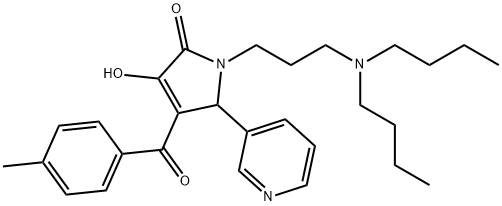 1-[3-(DIBUTYLAMINO)PROPYL]-3-HYDROXY-4-(4-METHYLBENZOYL)-5-(3-PYRIDINYL)-1,5-DIHYDRO-2H-PYRROL-2-ONE Struktur