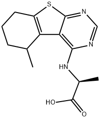 2-(5-METHYL-5,6,7,8-TETRAHYDRO-BENZO[4,5]THIENO-[2,3-D]PYRIMIDIN-4-YLAMINO)-PROPIONIC ACID Struktur