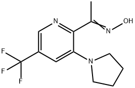 1-[3-(1-PYRROLIDINYL)-5-(TRIFLUOROMETHYL)-2-PYRIDINYL]-1-ETHANONE OXIME Struktur