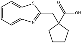 1-(1,3-BENZOTHIAZOL-2-YLMETHYL)CYCLOPENTANECARBOXYLIC ACID Struktur