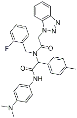 2-(2-(1H-BENZO[D][1,2,3]TRIAZOL-1-YL)-N-(2-FLUOROBENZYL)ACETAMIDO)-N-(4-(DIMETHYLAMINO)PHENYL)-2-P-TOLYLACETAMIDE Struktur