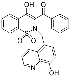 3-BENZOYL-4-HYDROXY-2-[(8-HYDROXY-5-QUINOLINYL)METHYL]-1LAMBDA~6~,2-BENZOTHIAZINE-1,1(2H)-DIONE Struktur