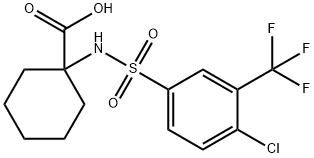 1-(([4-CHLORO-3-(TRIFLUOROMETHYL)PHENYL]SULFONYL)AMINO)CYCLOHEXANECARBOXYLIC ACID Struktur