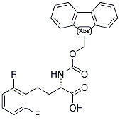 (S)-4-(2,6-DIFLUORO-PHENYL)-2-(9H-FLUOREN-9-YLMETHOXYCARBONYLAMINO)-BUTYRIC ACID Struktur