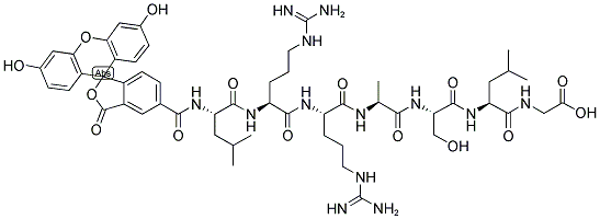 5-FAM-LEU-ARG-ARG-ALA-SER-LEU-GLY-OH Struktur