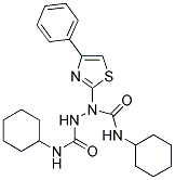 N~1~-CYCLOHEXYL-1-[4-PHENYL-1,3-THIAZOL-2-YL]-N~2~-CYCLOHEXYL-1,2-HYDRAZINEDICARBOXAMIDE Struktur