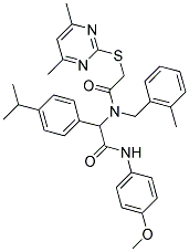 2-(4,6-DIMETHYLPYRIMIDIN-2-YLTHIO)-N-(1-(4-ISOPROPYLPHENYL)-2-(4-METHOXYPHENYLAMINO)-2-OXOETHYL)-N-(2-METHYLBENZYL)ACETAMIDE Struktur