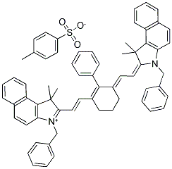 3-BENZYL-2-((E)-2-(3-[(E)-2-(3-BENZYL-1,1-DIMETHYL-1,3-DIHYDRO-2H-BENZO[E]INDOL-2-YLIDENE)ETHYLIDENE]-2-PHENYL-1-CYCLOHEXEN-1-YL)ETHENYL)-1,1-DIMETHYL-1H-BENZO[E]INDOLIUM 4-METHYLBENZENESULFONATE Struktur