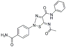 (5Z)-5-(ACETYLIMINO)-2-[4-(AMINOCARBONYL)PHENYL]-N-PHENYL-2,5-DIHYDRO-1,2,3-THIADIAZOLE-4-CARBOXAMIDE Struktur