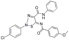 (5Z)-2-(4-CHLOROPHENYL)-5-[(4-METHOXYBENZOYL)IMINO]-N-PHENYL-2,5-DIHYDRO-1,2,3-THIADIAZOLE-4-CARBOXAMIDE Struktur