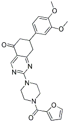 7-(3,4-DIMETHOXYPHENYL)-2-[4-(2-FUROYL)-1-PIPERAZINYL]-7,8-DIHYDRO-5(6H)-QUINAZOLINONE Struktur