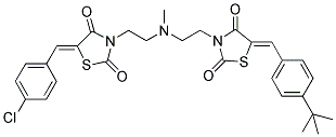 (Z)-5-(4-TERT-BUTYLBENZYLIDENE)-3-(2-((2-((Z)-5-(4-CHLOROBENZYLIDENE)-2,4-DIOXOTHIAZOLIDIN-3-YL)ETHYL)(METHYL)AMINO)ETHYL)THIAZOLIDINE-2,4-DIONE Struktur