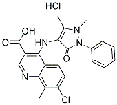 7-CHLORO-4-(2,3-DIHYDRO-1,5-DIMETHYL-3-OXO-2-PHENYL-1H-PYRAZOL-4-YLAMINO)-8-METHYLQUINOLINE-3-CARBOXYL Struktur