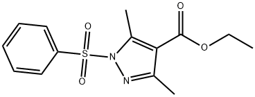 ETHYL 3,5-DIMETHYL-1-(PHENYLSULFONYL)-1H-PYRAZOLE-4-CARBOXYLATE Struktur