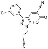 (2Z)-3-[3-(3-CHLOROPHENYL)-1-(2-CYANOETHYL)-1H-PYRAZOL-4-YL]-2-CYANOACRYLIC ACID Struktur