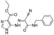 ETHYL 5-{(2Z)-2-[2-(BENZYLAMINO)-1-CYANO-2-OXOETHYLIDENE]HYDRAZINO}-1H-IMIDAZOLE-4-CARBOXYLATE Struktur