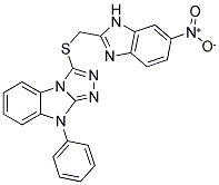 3-(6-NITRO-1H-BENZOIMIDAZOL-2-YLMETHYLSULFANYL)-9-PHENYL-9H-BENZO[4,5]IMIDAZO[2,1-C][1,2,4]TRIAZOLE Struktur