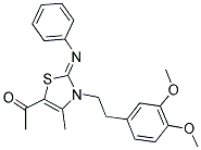 (Z)-1-(3-(3,4-DIMETHOXYPHENETHYL)-4-METHYL-2-(PHENYLIMINO)-2,3-DIHYDROTHIAZOL-5-YL)ETHANONE Struktur