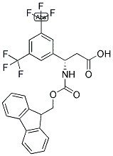 (S)-3-(3,5-BIS-TRIFLUOROMETHYL-PHENYL)-3-(9H-FLUOREN-9-YLMETHOXYCARBONYLAMINO)-PROPIONIC ACID Struktur