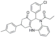 11-(3-CHLOROPHENYL)-3-(4-METHYLPHENYL)-10-PROPIONYL-2,3,4,5,10,11-HEXAHYDRO-1H-DIBENZO[B,E][1,4]DIAZEPIN-1-ONE Struktur