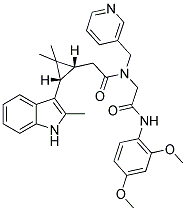 N-(2-(2,4-DIMETHOXYPHENYLAMINO)-2-OXOETHYL)-2-((1R,3S)-2,2-DIMETHYL-3-(2-METHYL-1H-INDOL-3-YL)CYCLOPROPYL)-N-(PYRIDIN-3-YLMETHYL)ACETAMIDE Struktur