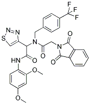 N-(2,4-DIMETHOXYPHENYL)-2-(2-(1,3-DIOXOISOINDOLIN-2-YL)-N-(4-(TRIFLUOROMETHYL)BENZYL)ACETAMIDO)-2-(1,2,3-THIADIAZOL-4-YL)ACETAMIDE Struktur