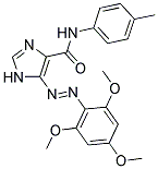 N-(4-METHYLPHENYL)-5-[(E)-(2,4,6-TRIMETHOXYPHENYL)DIAZENYL]-1H-IMIDAZOLE-4-CARBOXAMIDE Struktur