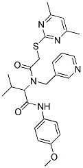 2-[{2-[(4,6-DIMETHYL-2-PYRIMIDINYL)SULFANYL]ACETYL}(3-PYRIDINYLMETHYL)AMINO]-N-(4-METHOXYPHENYL)-3-METHYLBUTANAMIDE Struktur